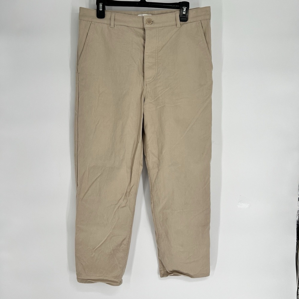 COS Collection Of Style Size 8‎ Beige Slacks Cropped Button Fly 33x27
